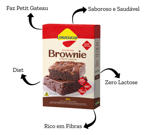 Massa Em Pó Pra Brownie Zero Açúcar E Zero Lactose 150g