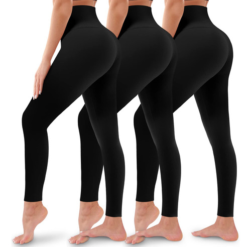 Blueenjoy Paquete De 3 Leggings Para Mujer, Levantamiento D.