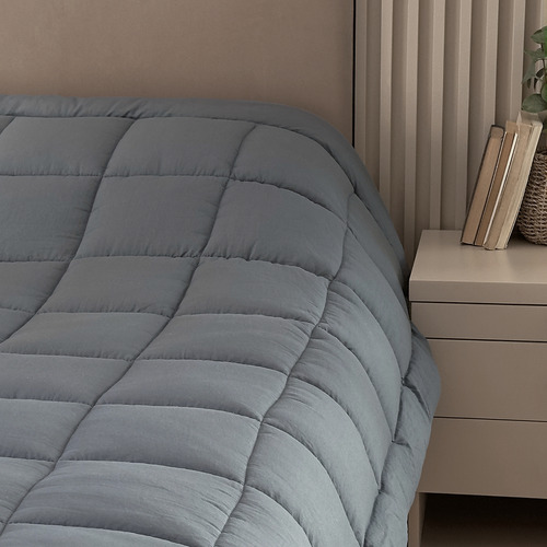 Acolchado De Microfibra 700 H Hotelero Twin 180x240 Cm Color Gris - Pret