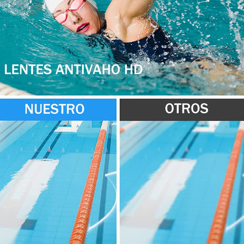 Set Natación 5pz, Gogles+gorra+clip Nariz+tapones+bolsa Rosa