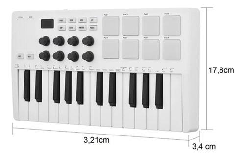 M-vave Teclado Controlador Midi De 25 Teclas Piano Mini Usb