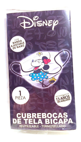 Cubrebocas Biomsk Disney Minnie Mouse Bicapa 