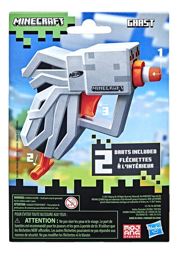 Nerf Microshots Minecraft Ghast Mini Blaster, Diseño De Mine