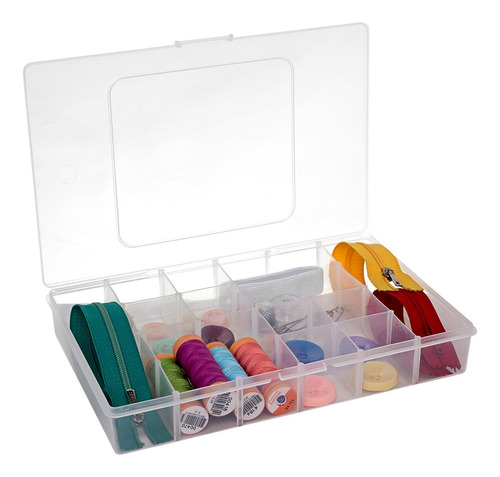 Box Organizador Multiuso Com 12 Divisórias N1 Jaguar Cor Transparente