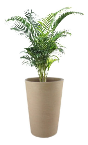 Vaso Decorativo De Planta Flor Coluna Redonda 33x25x49 Cor Bege