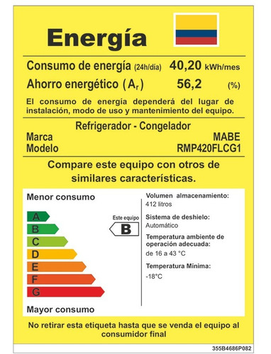 Imagen 3 de 11 de Nevera No Frost 420 L Brutos Mabe Grafito - Rmp420flcg1
