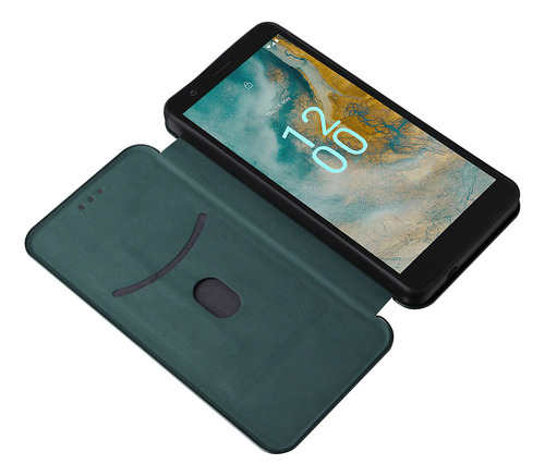 Funda Tipo Cartera De Fibra De Carbono For Teléfono Nokia