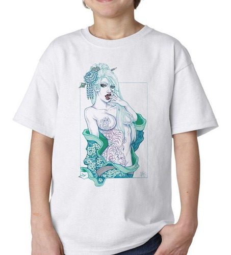 Remera De Niño Yakuza Girl Oriental Woman