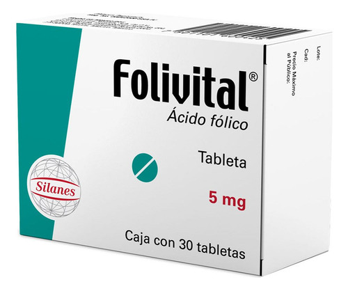 Folivital Tableta 5 Mg, 30 Tabletas