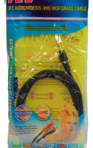 Cable Auxiliar Audio Plug 3.5mm Macho-macho 1,5mt 2u Otiesca
