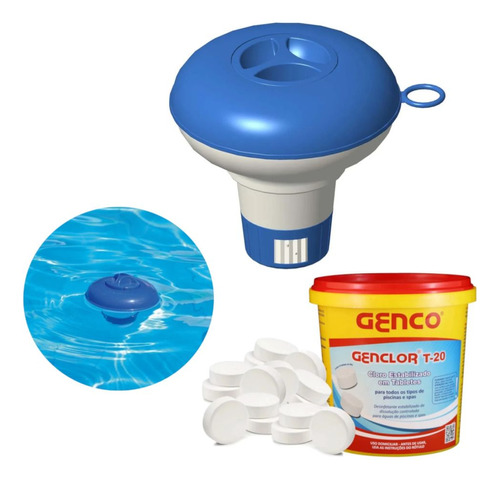 Kit Mini Clorador Mor +900gr Mini Pastilhas De Cloro Piscina