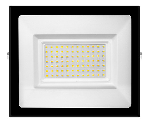 Reflector Led 100w Negro Dirigible Aluminio De Sobreponer Negro Blanco Frío