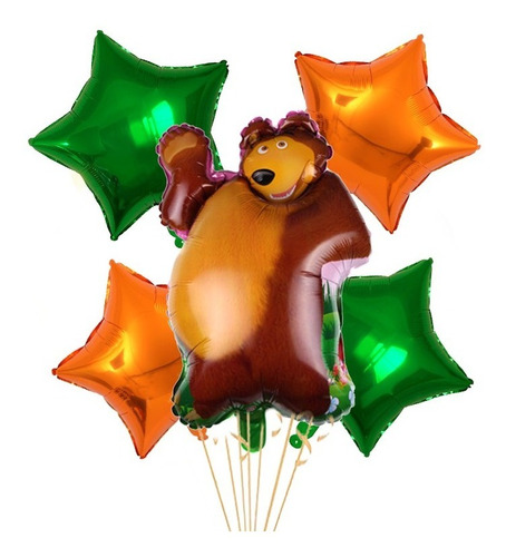 Globos Oso Kit X 5 Globos Aluminio 