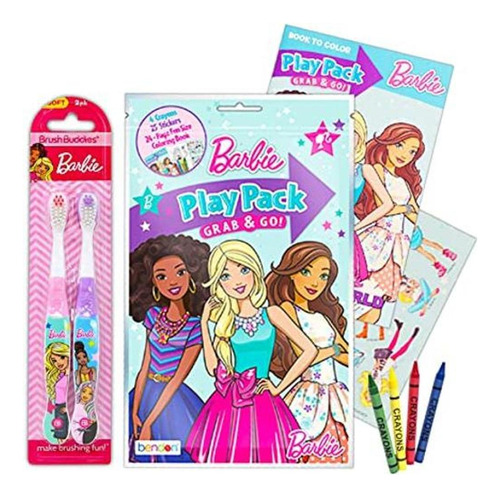 Juego De 2 Cepillos De Dientes De Barbie Para Niñas