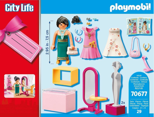 Imagen 4 de 6 de Playmobil Tienda De Moda Festiva Vestidos Fiesta City 70677