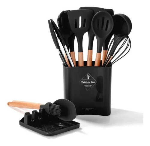 Juego Utencilio Cocina Silicón Caja Almacenamiento 13 Piezas