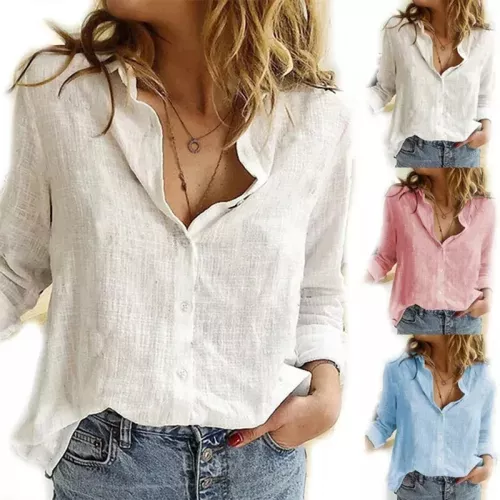 Busca blusa blanca camisa para mujer fina de manga larga verano p a la  venta en Colombia. -  Colombia