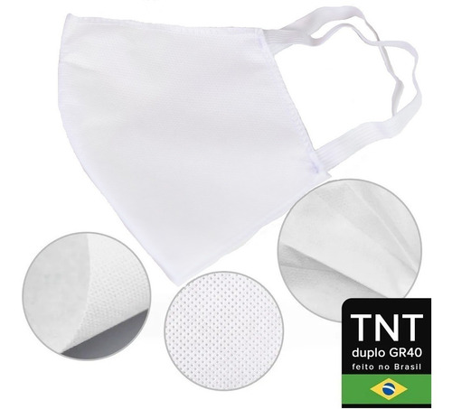 Mascaras Higiênicas De Tnt Com Dupla Proteção Kit Com 10uni.