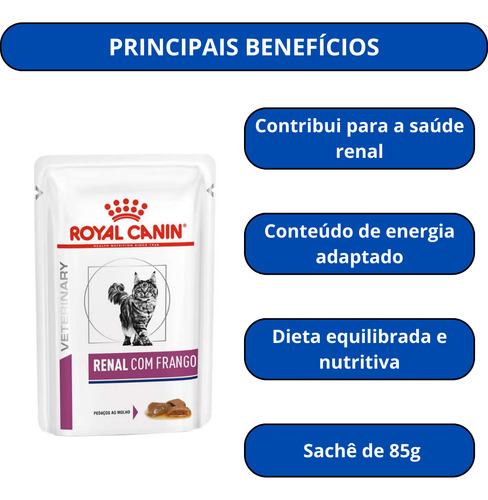 Kit 2 Unidades - Royal Canin Ração Acc Vdf Renal S/o Wet 85g