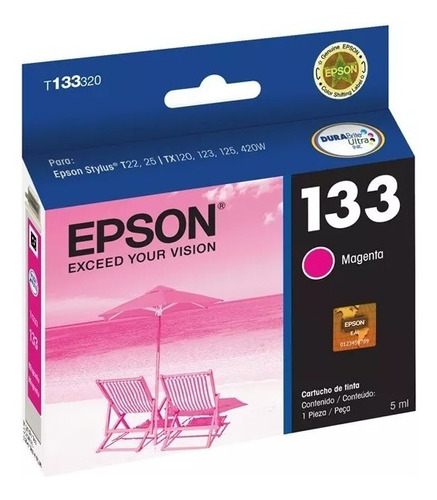 Cartucho Epson Original T133320 Magenta Para T25  Tx125  Y+