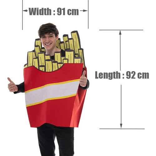 Shaoke Fantasia De Hambúrguer Com Batatas Fritas Para Homem