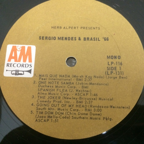 Vinilo Sergio Mendes & Brasil 66 Herb Alpert Presents Lp Usa (Usado)
