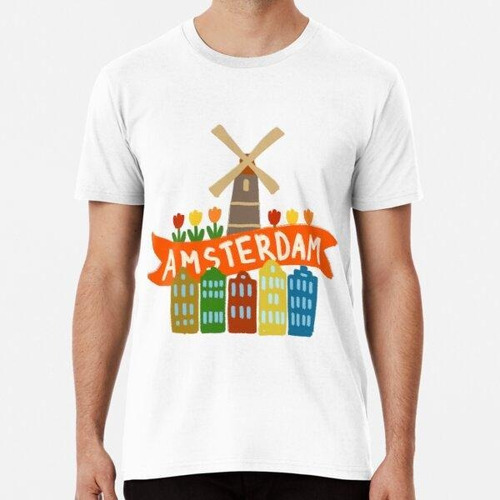 Remera Amsterdam Molino Tulipanes Casas Holanda Países Bajos