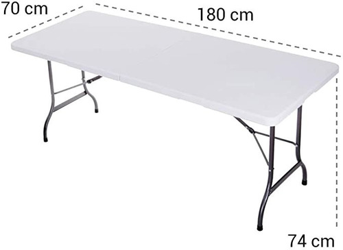 Imagen 4 de 6 de Mesa Rectangular Plegable 1.80 Mt