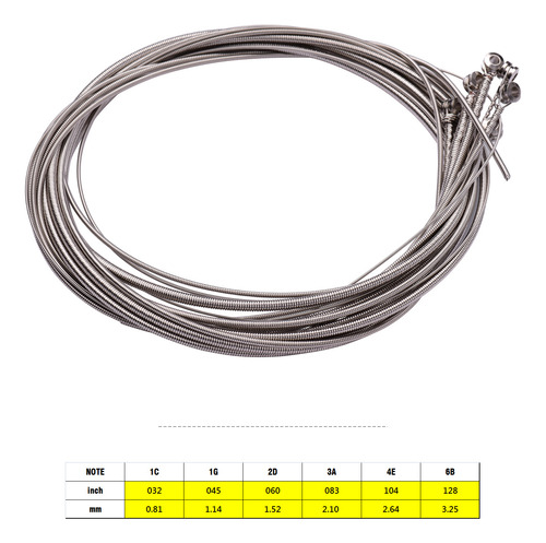 Cordas De Baixo Elétrico Hexagon Alloy Wire Nickel Wound