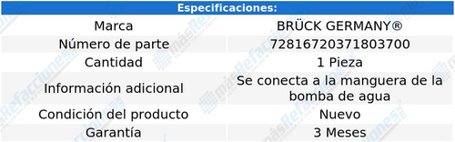 1 Tubo Enfriamiento Pointer L4 1.8l 98 Al 10 Bruck