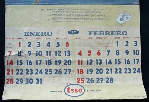 Imagen 2 de 7 de Antiguo Almanaque Esso. Año 1951 (completo). 15008