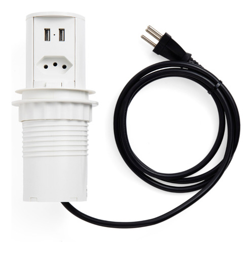 Torre De Tomada Pop Qtmov Mini Totem Com 01 Tomadas 10a Usb