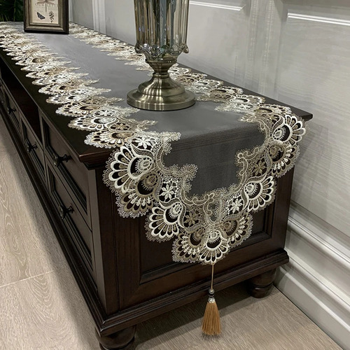 Mantel Rectangular De Encaje Con Flores Para Cocina Y Comedo