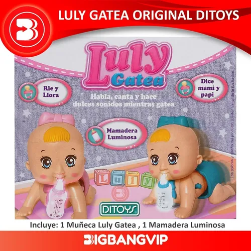 Bebe Luly Gatea Con Sonido Mamadera Original Ditoys 2374
