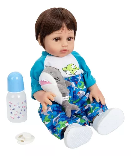 Brastoy Bebê Reborn Boneco Silicone Sólido Suave Menino 40cm Pode Tomar  Banho (Menino 40cm) : : Brinquedos e Jogos