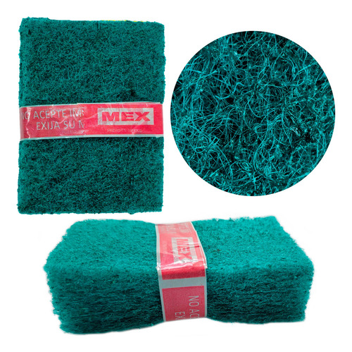 100 Pack Con 3 Fibra Verde Grande Trastes Limpieza 16x14 Cm