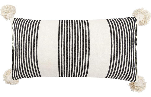 ~? Creative Co-op Cotton & Chenille Vertical Black Stripes, 