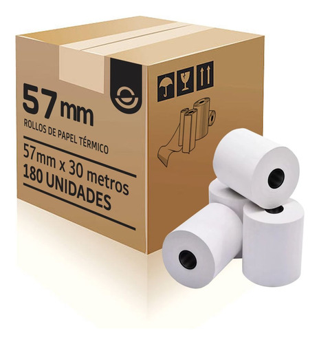 180 Rollos Térmicos 57mm X 30mts Para Tickets / Balanzas 