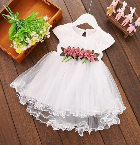 Vestido Para Niña Cumpleaños Fiesta Bautizo Casual