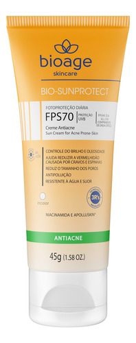 Protetor Sola Controle De Acne Fps70 Bioage