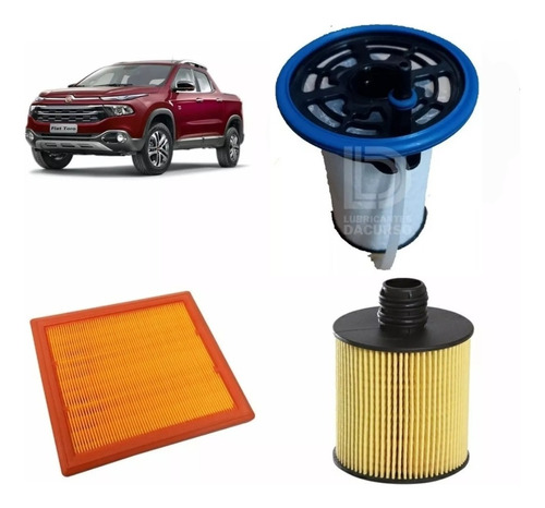 Kit De Tres Filtros Fram Fiat Toro Diesel 2.0 Jtd