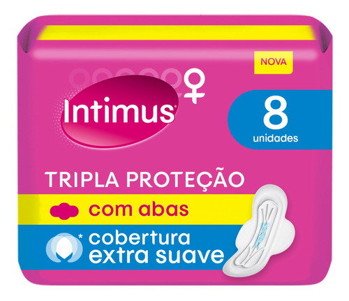 Absorvente Tripla Proteção Com Abas Suave 8 Unidades Intimus