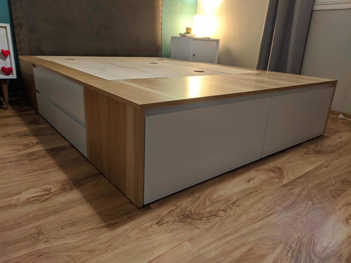 Cama  Cajones , 2 Plazas -laca Nordica, Dormitorio 160x200