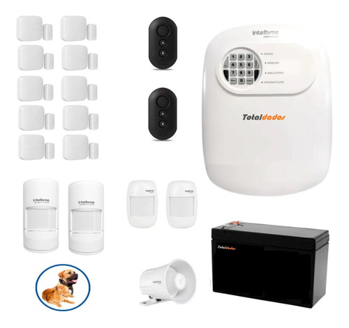 Kit Alarme Residencial 24 Net Sem Fio Sensor Pet Intelbras