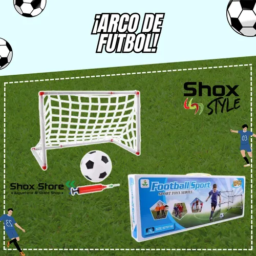 Set Arco Futbol Pelota Inflador Red Infantil Blanco Juego