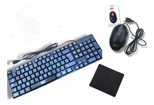 Kit Teclado Y Mouse & Mouse Pad De Mouse Negro Teclado Negro