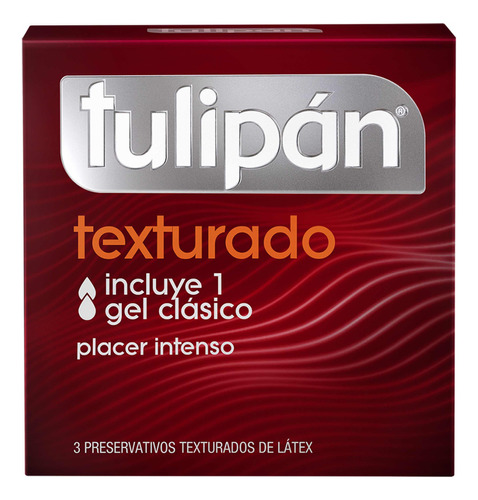 Tulipán Preservativos De Látex Texturado Lubricante Caja X3