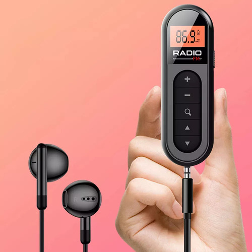 Mini Radio Personal Recargable Con Clip Para El Cuello