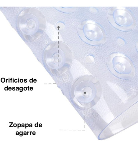Imagen 3 de 10 de Alfombra De Baño Antideslizante Para Bañera 1 Mtr Medida Xxl