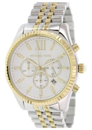 Relógio Michael Kors Mk8344 Lexington  Misto Prata Dourado